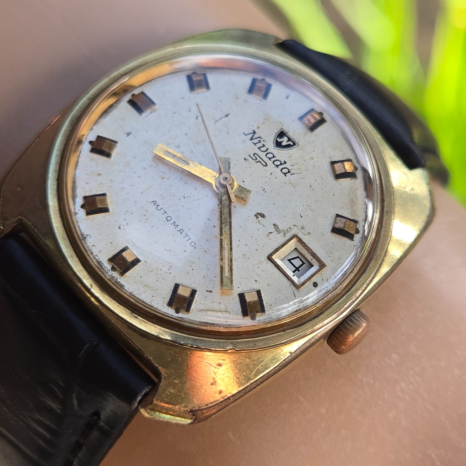 Vintage NIVADA SP men’s automatic watch Date ETA 2782 21Jewels swiss 1970s