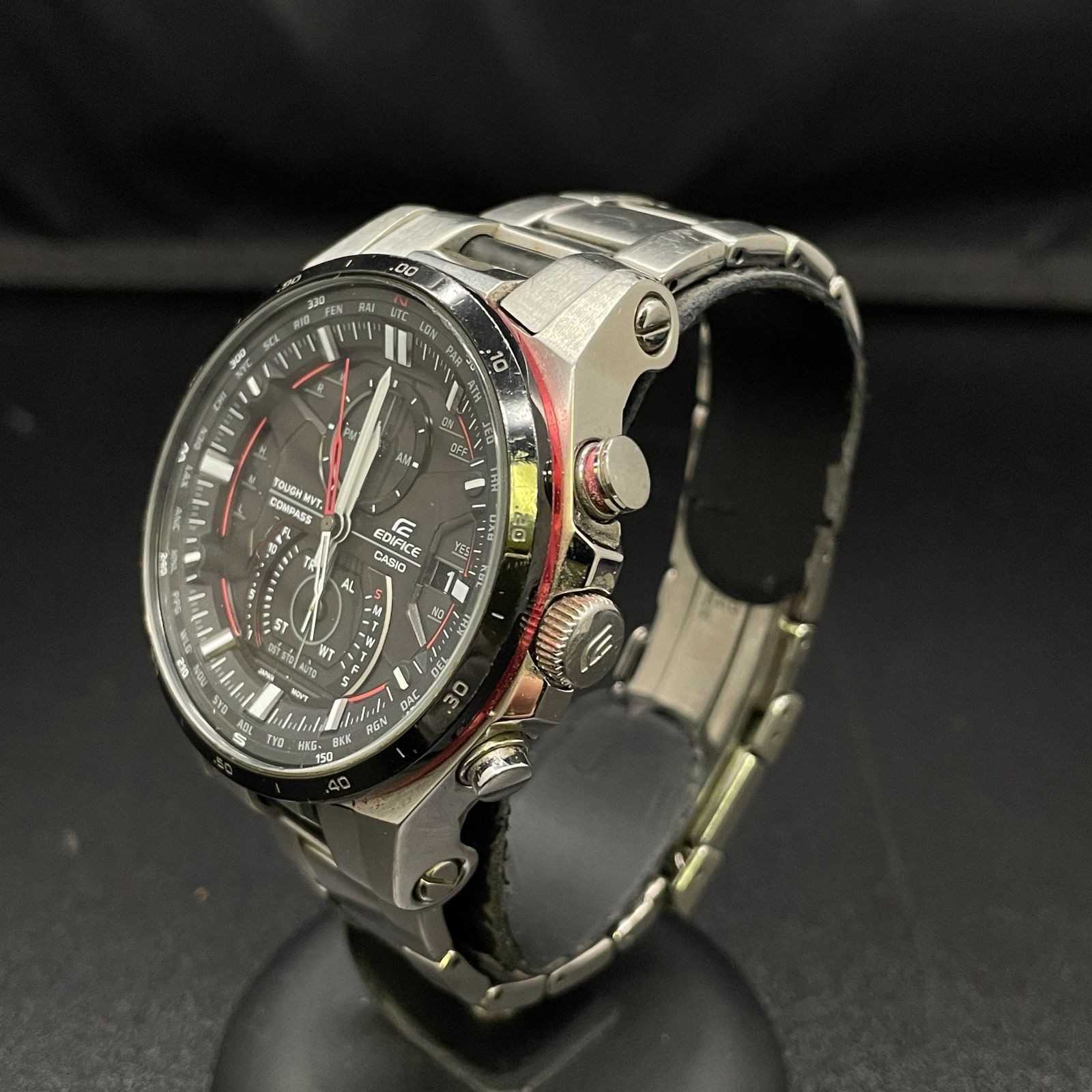 CASIO EDIFICE EQW-A1200 Silver Bracelet Watch Used
