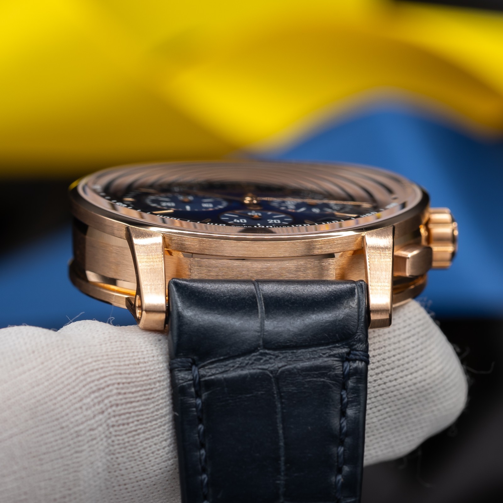 Audemars Piguet Code 11.59 18K Rose Gold Chronograph Blue Men’s Watch 26393OR