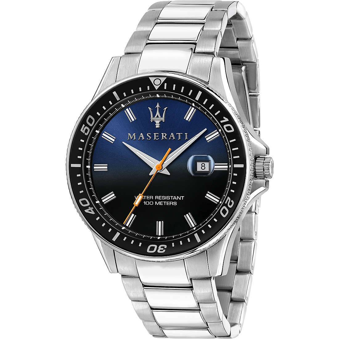 Orologio Maserati Sfida uomo R8853140001 Watch Acciaio Blu nero 44 mm