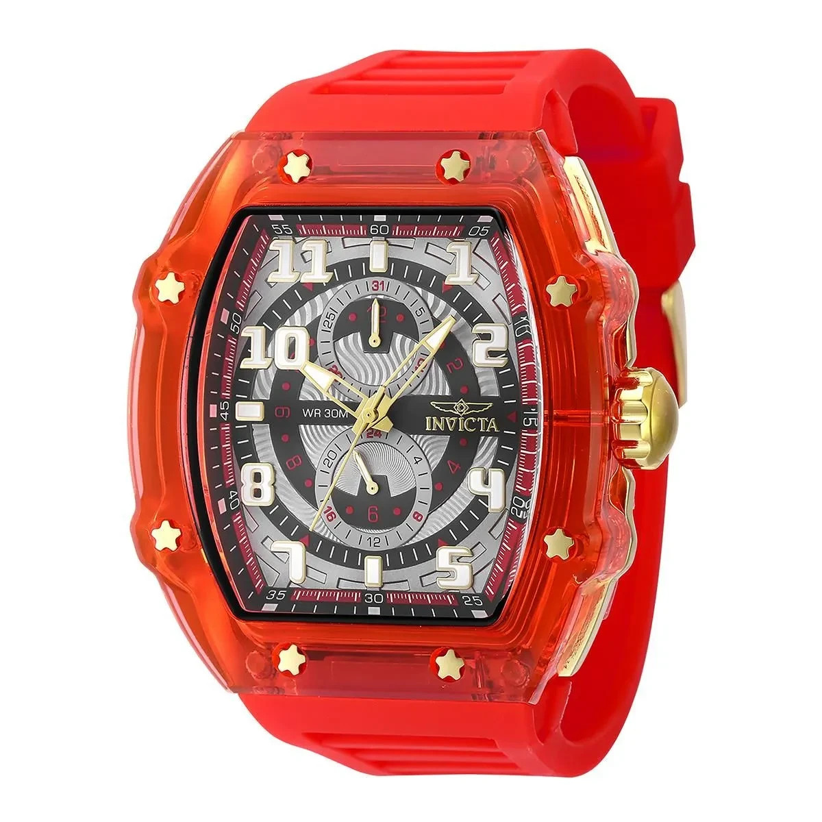 🔥🔥 NEW!!! Invicta Racing CYCLONE Men’s PODIUM WATCH – 48.5mm, Red Gold 48713