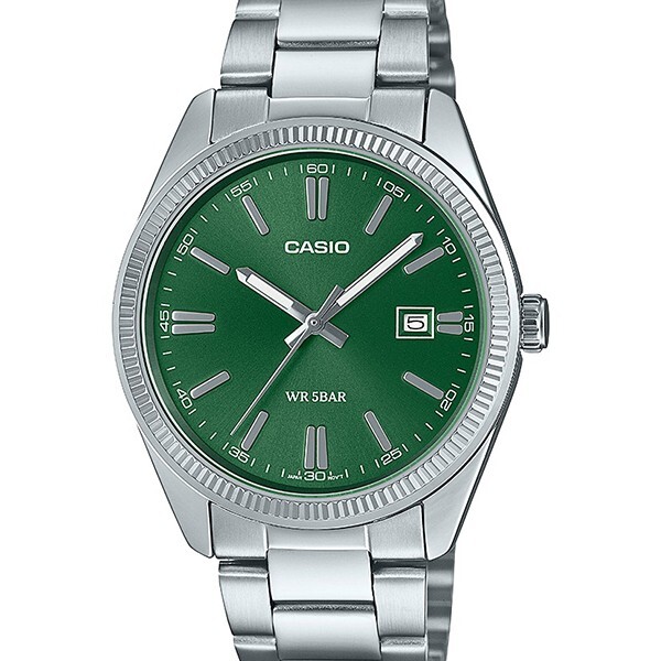 CASIO Collection MTP-1302D-3AJF Green x Silver Mens Watch Dark Dial Analog Gift