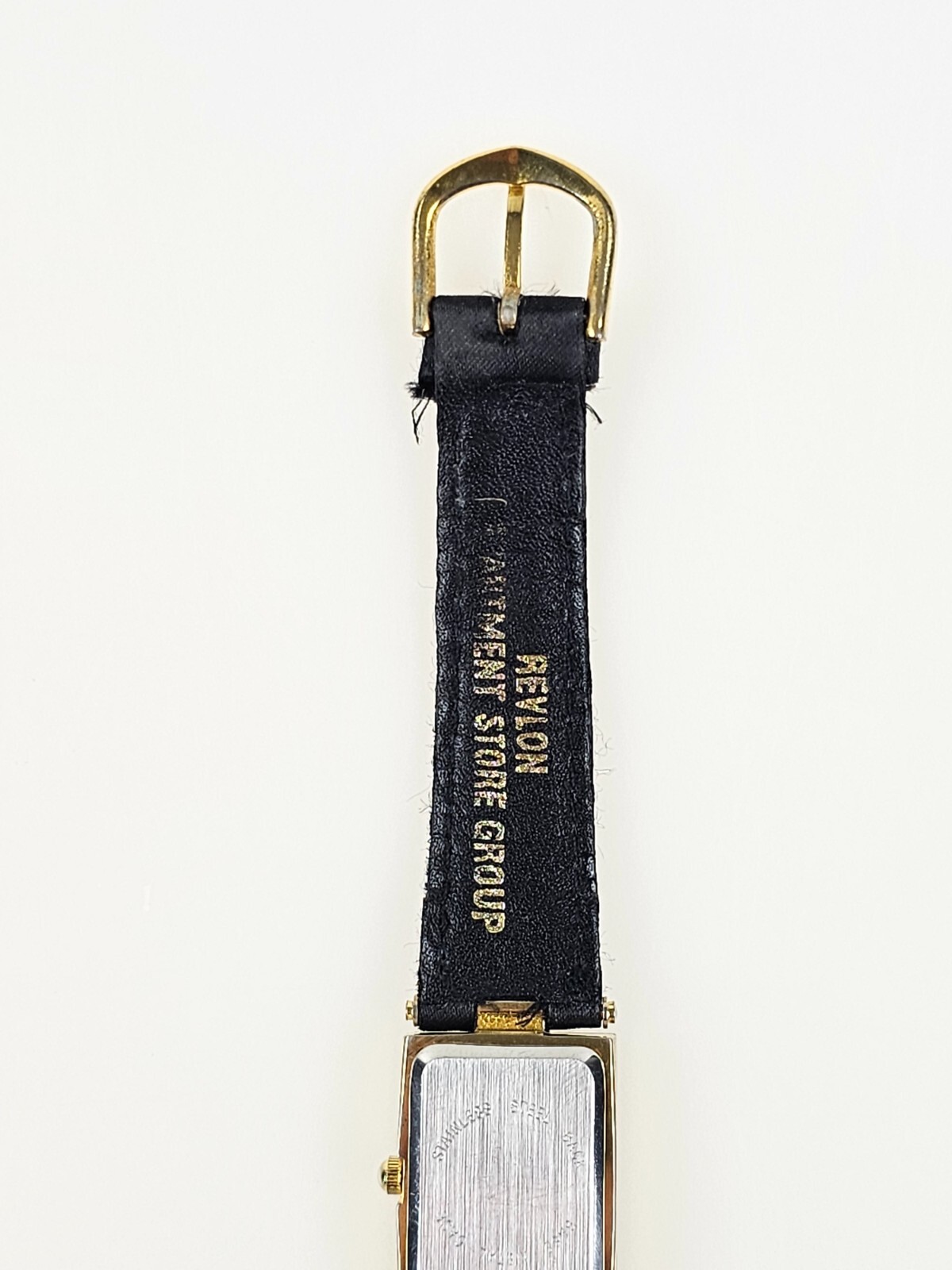 Revlon Quartz Department Store Group Black/Gold Wrist Watch Works Great!
