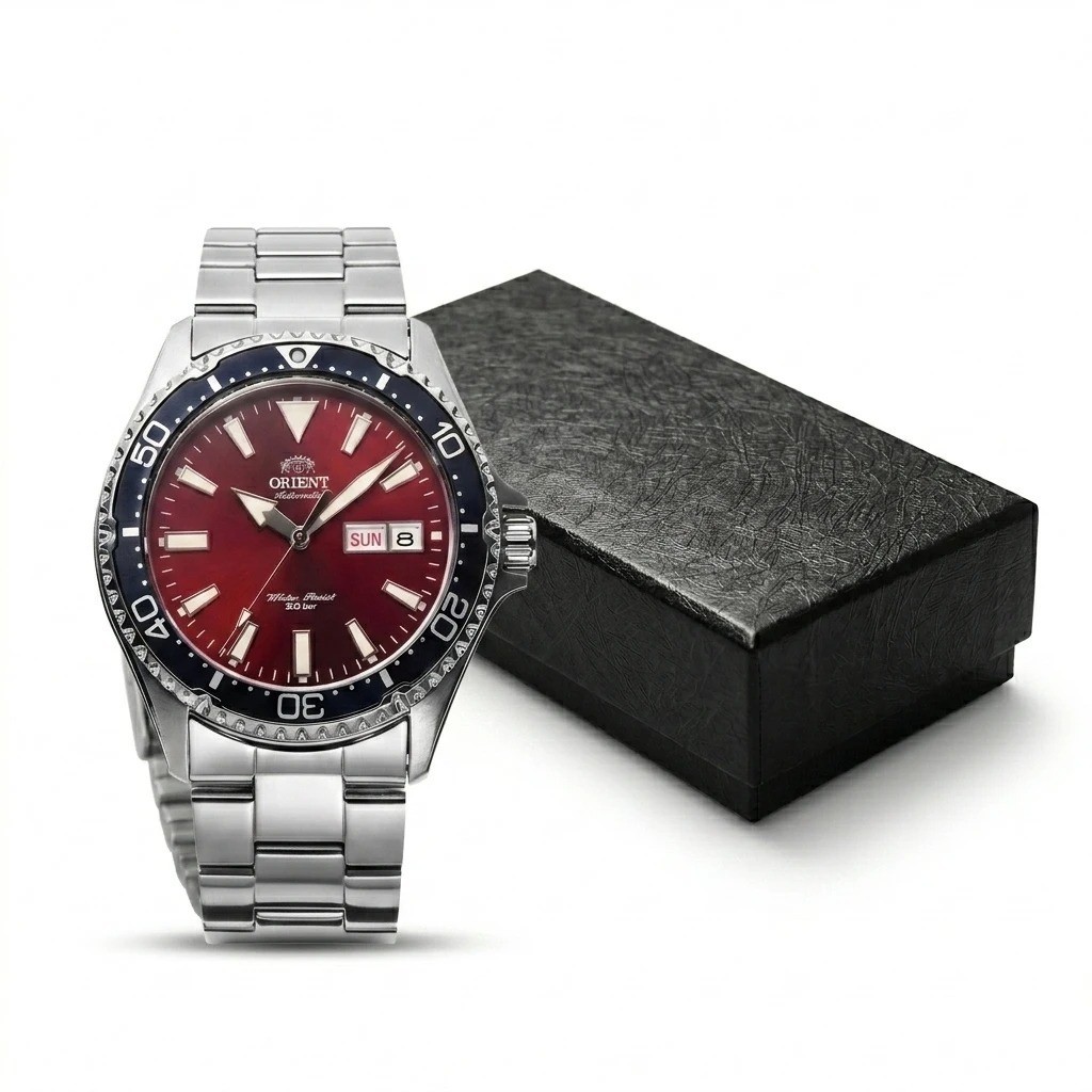 Orient Men’s Automatic Dive Watch 20Bar Water Resistant Luminous Day Date Steel