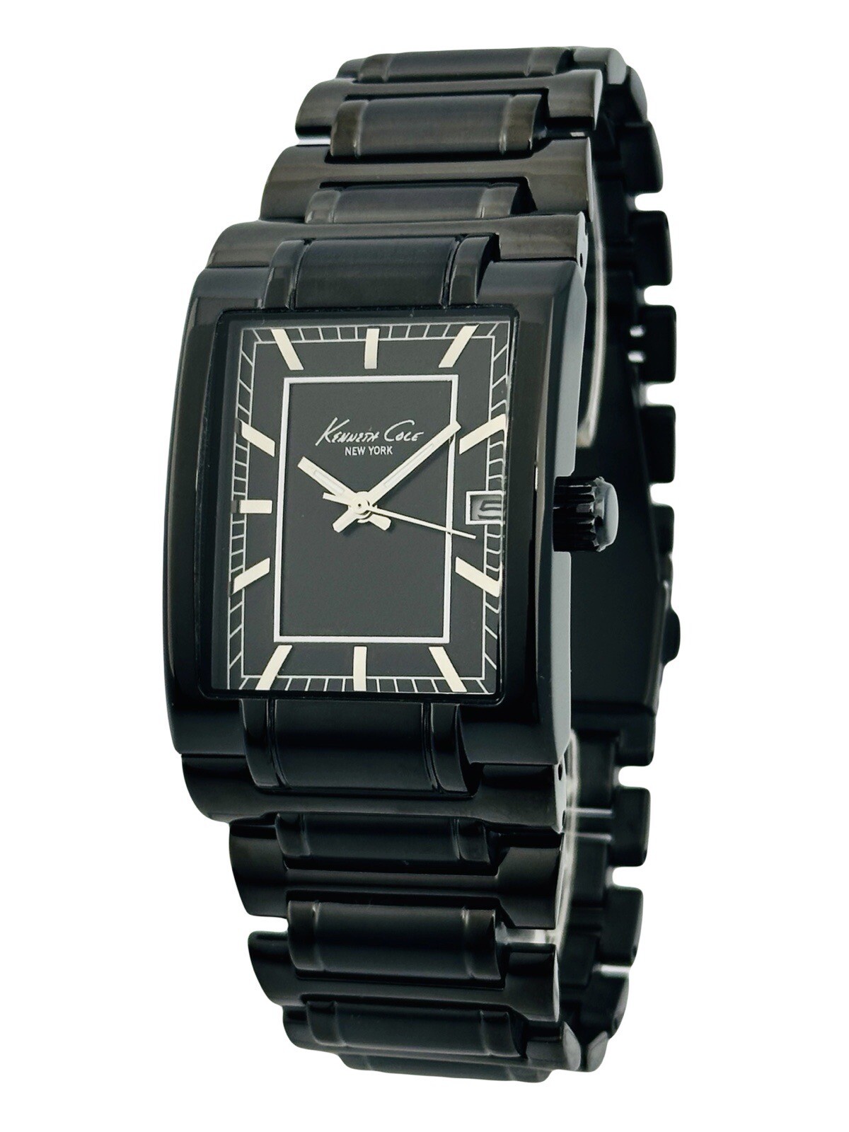 Kenneth Cole New York KC9085 Men’s Black Chunky Stainless Steel Bracelet Watch