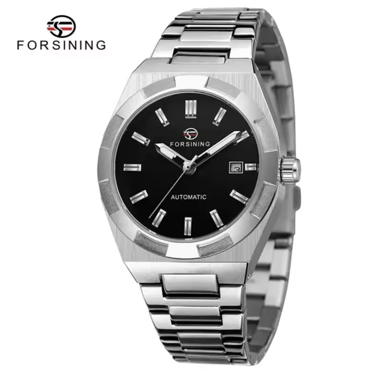 Forsining Automatic Watch 41mm Expedition Caseback 3bar Stainless Steel