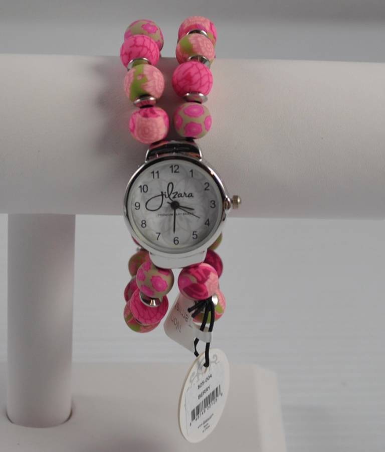 Jilzarah Berry Round Watch Polymer Clay Beads Handcrafted Artisan Jewelry G31