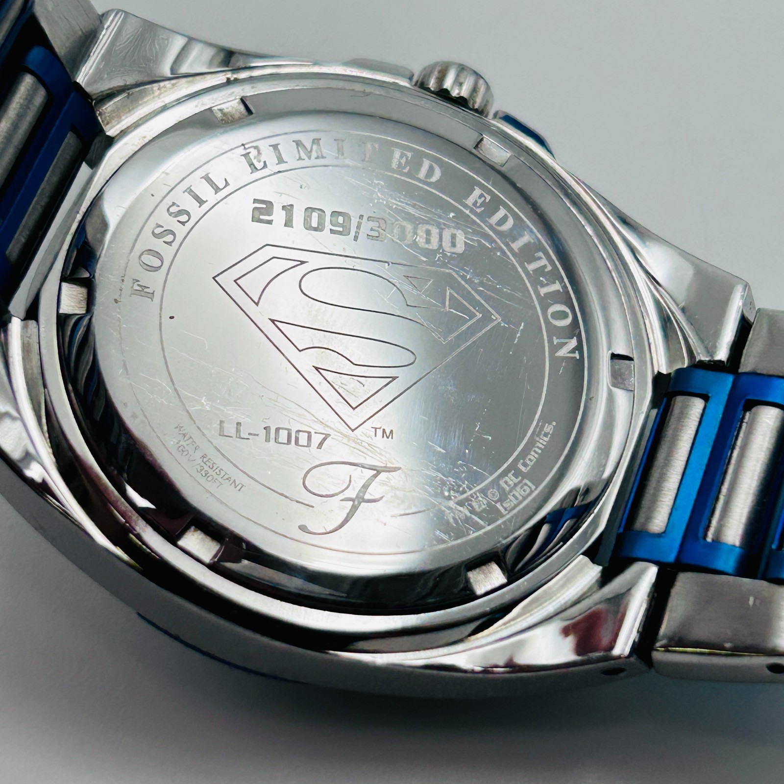 Fossil Superman Limited Edition LL-1007 2109/3000 Watch Blue/Red/Steel