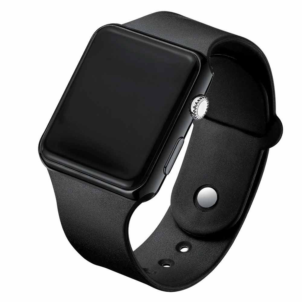 Digital LED Sport Watch Black Unisex for Men Women Boys Girls Kids