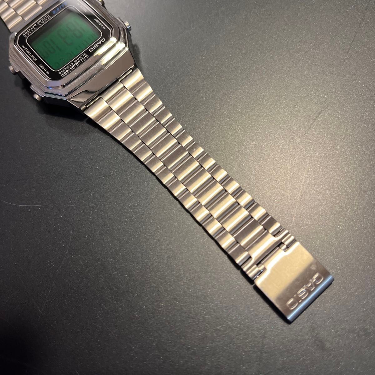Casio Digital Dual Time Green Display Wristwatch