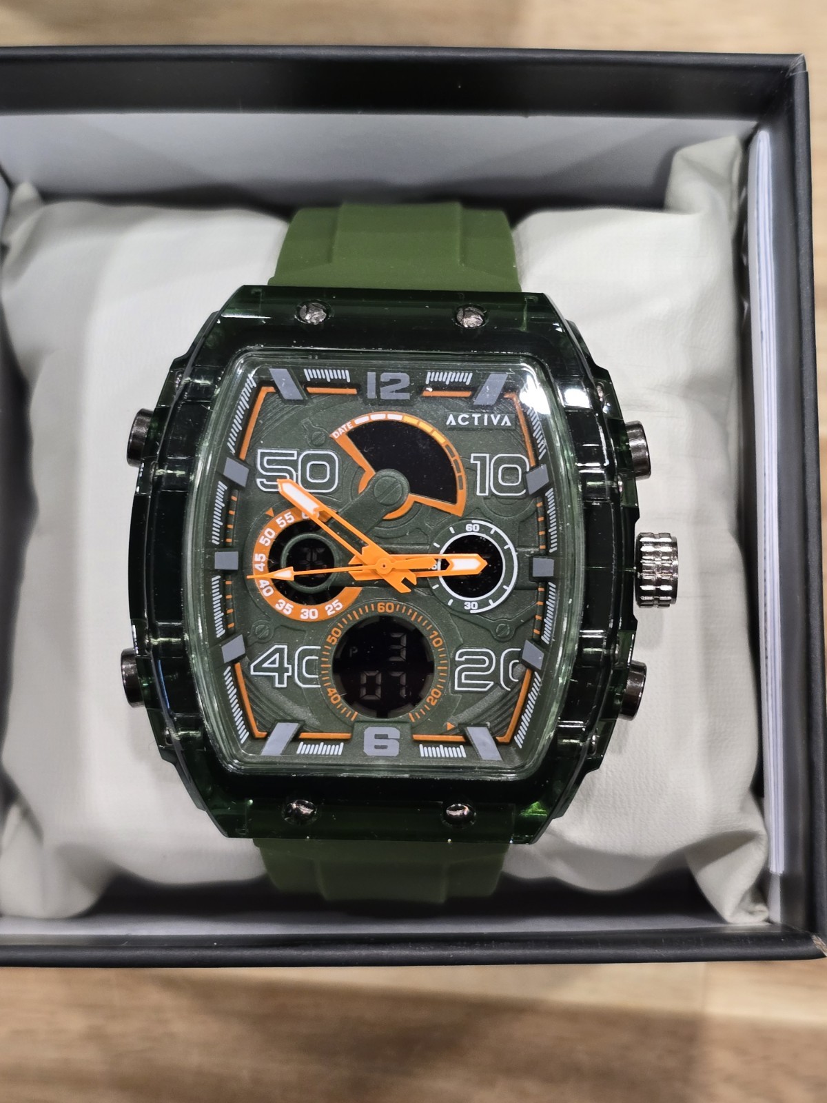 Activa X Invicta Digital Essentials Men’s Watch 45mm, Army Green ACW8109-004 New