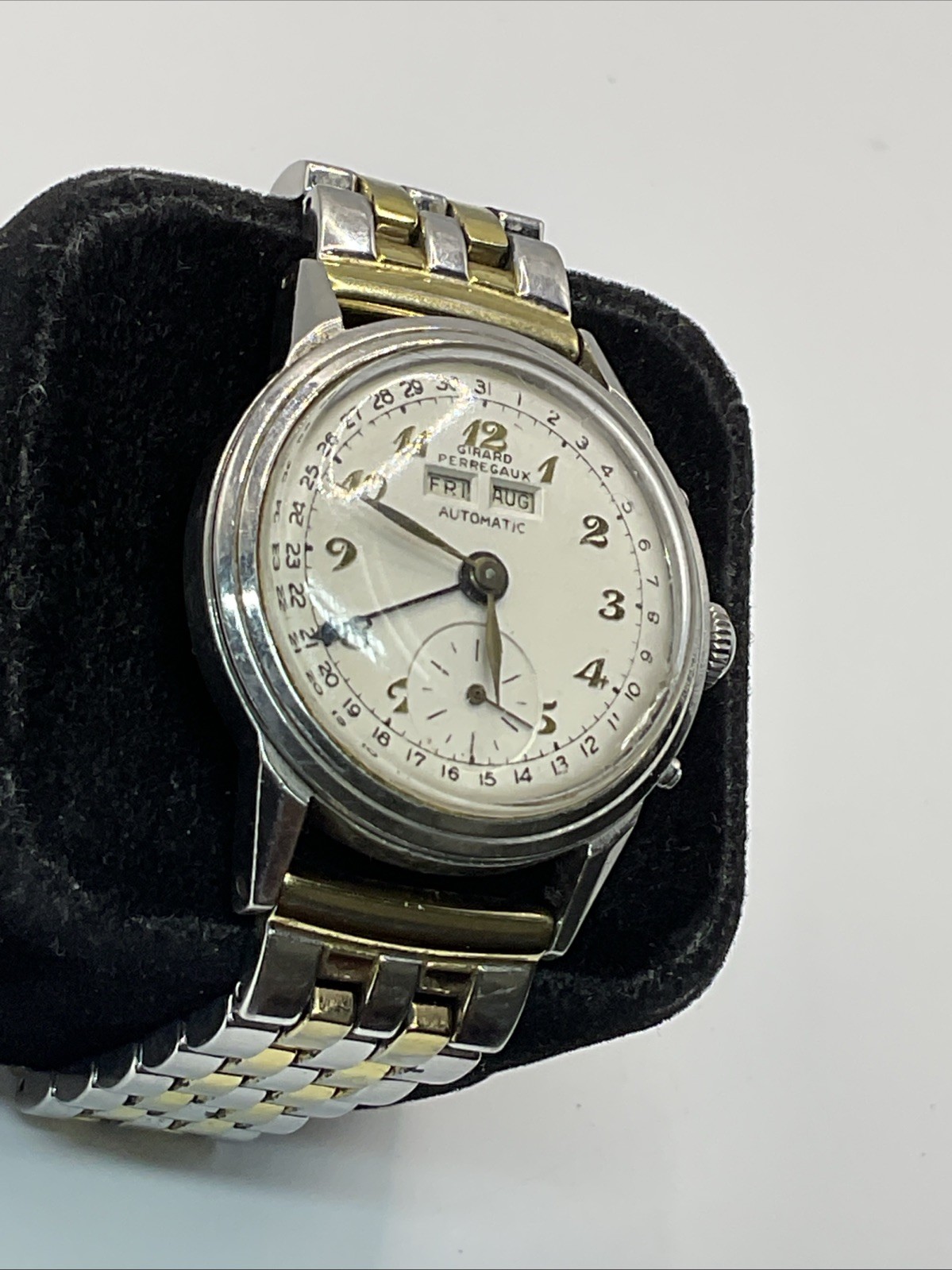 Girard Perregaux 6083 44BF Automatic Calendar 34mm Mens Watch REFINISHED DIAL