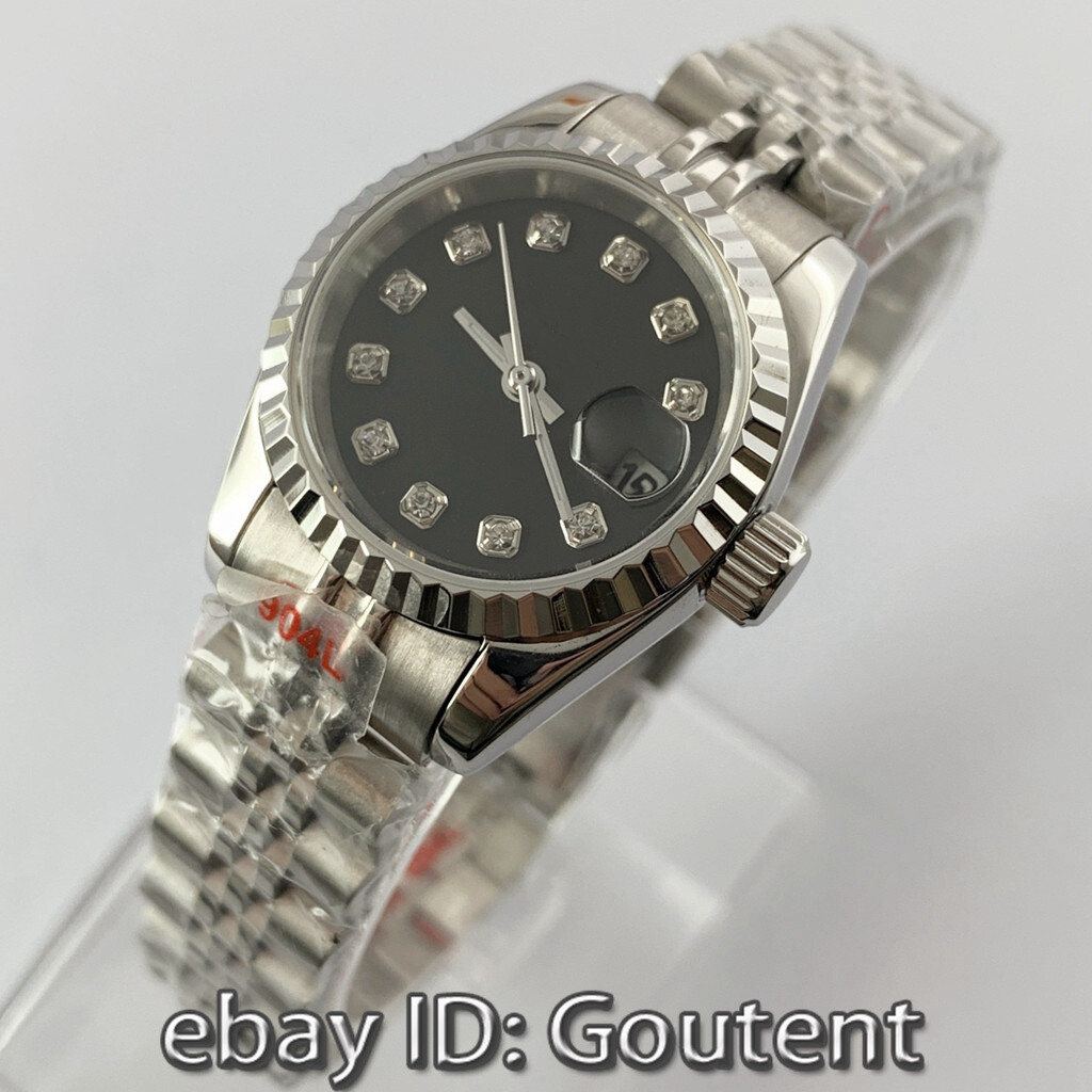 26mm Sapphire crystal Silver gold watch Black green brown Sterile dial