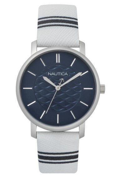 Nautica white & blue stripe strap Blue Dial Women’s Watch Coral Gables NAPCGS002