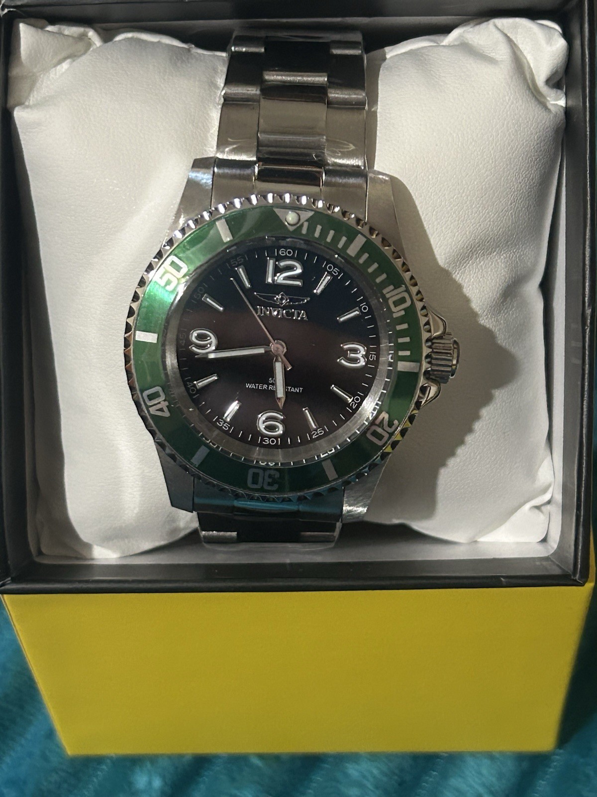 Invicta specialty Rowen Men’s Watch Black Dial Green Bezel Brand new w/ Box