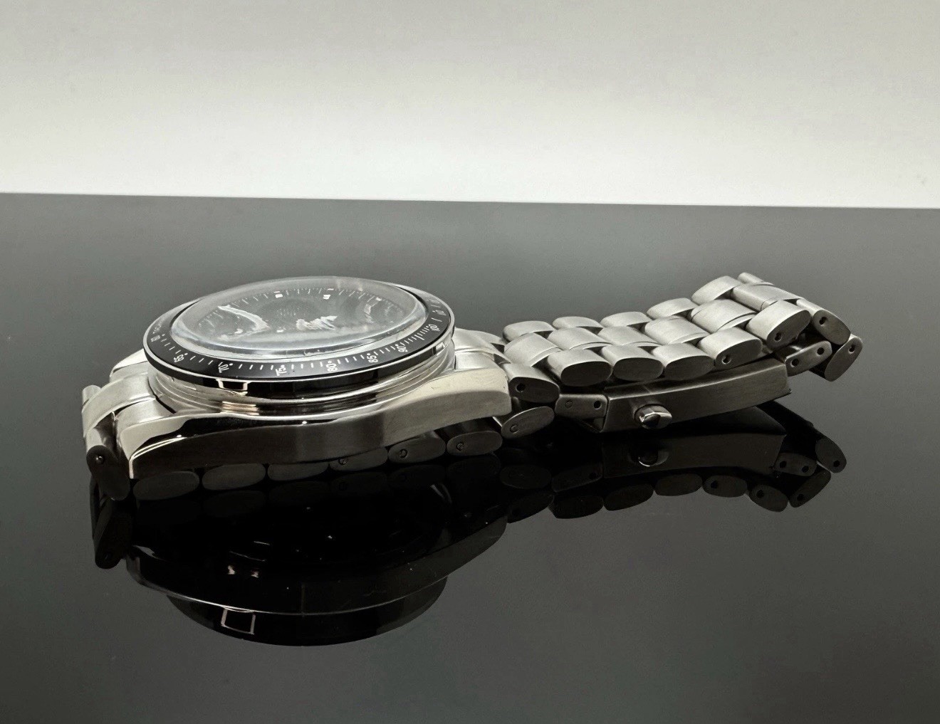 Custom 40mm Speed Black Moon Mod Watch w/ VK63 Chronograph