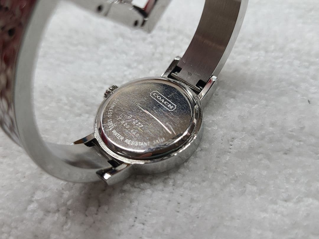 COACH Wristwatch Quartz Shell Pink Dial Bangle Brand 72