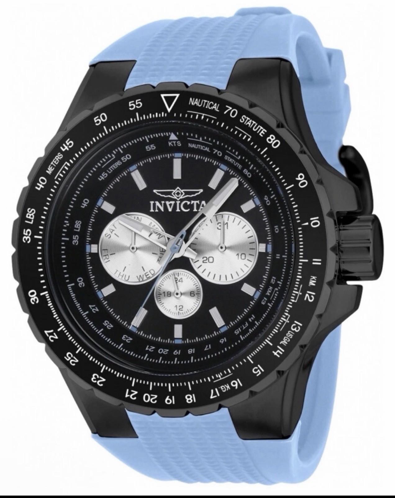 Invicta Aviator Skyshock 50mm Chronograph Men’s Watch Blue Black 39305 New NIB