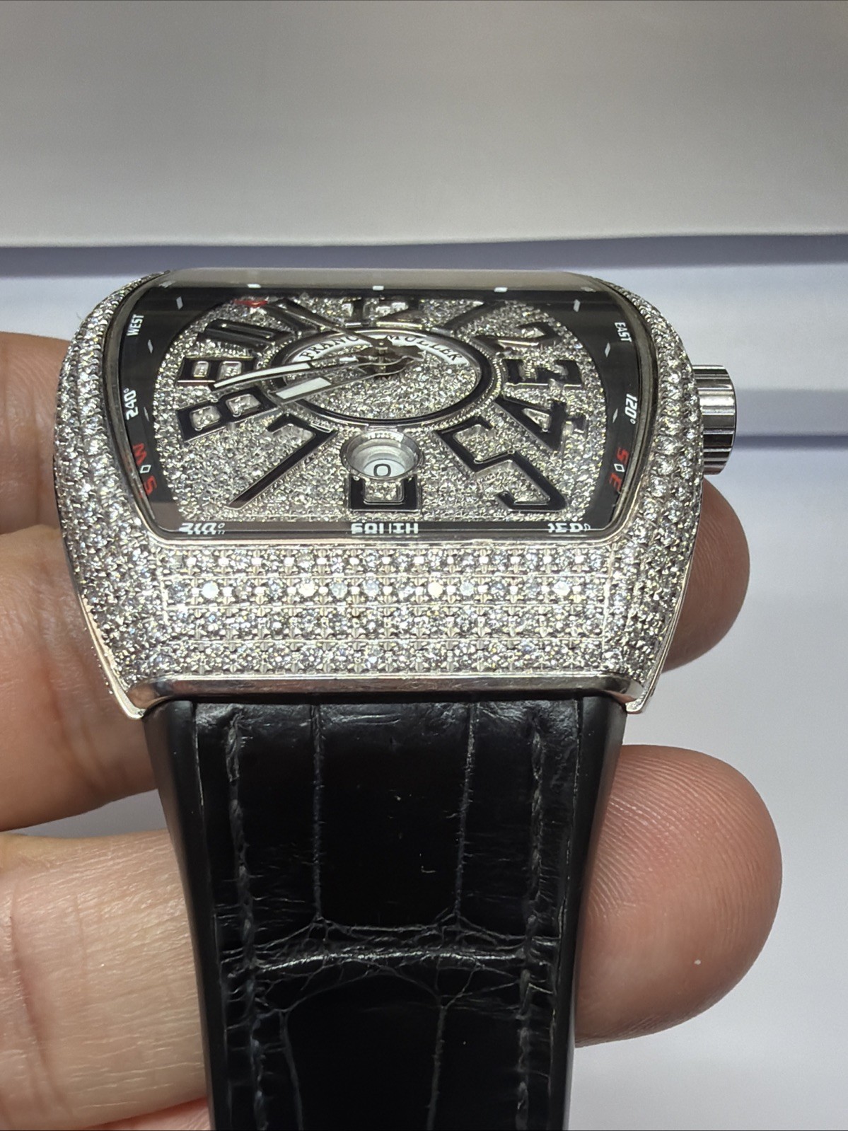 Franck Muller Vanguard Custom Diamond Steel 45mm Auto Men’s Watch V45 SC DT