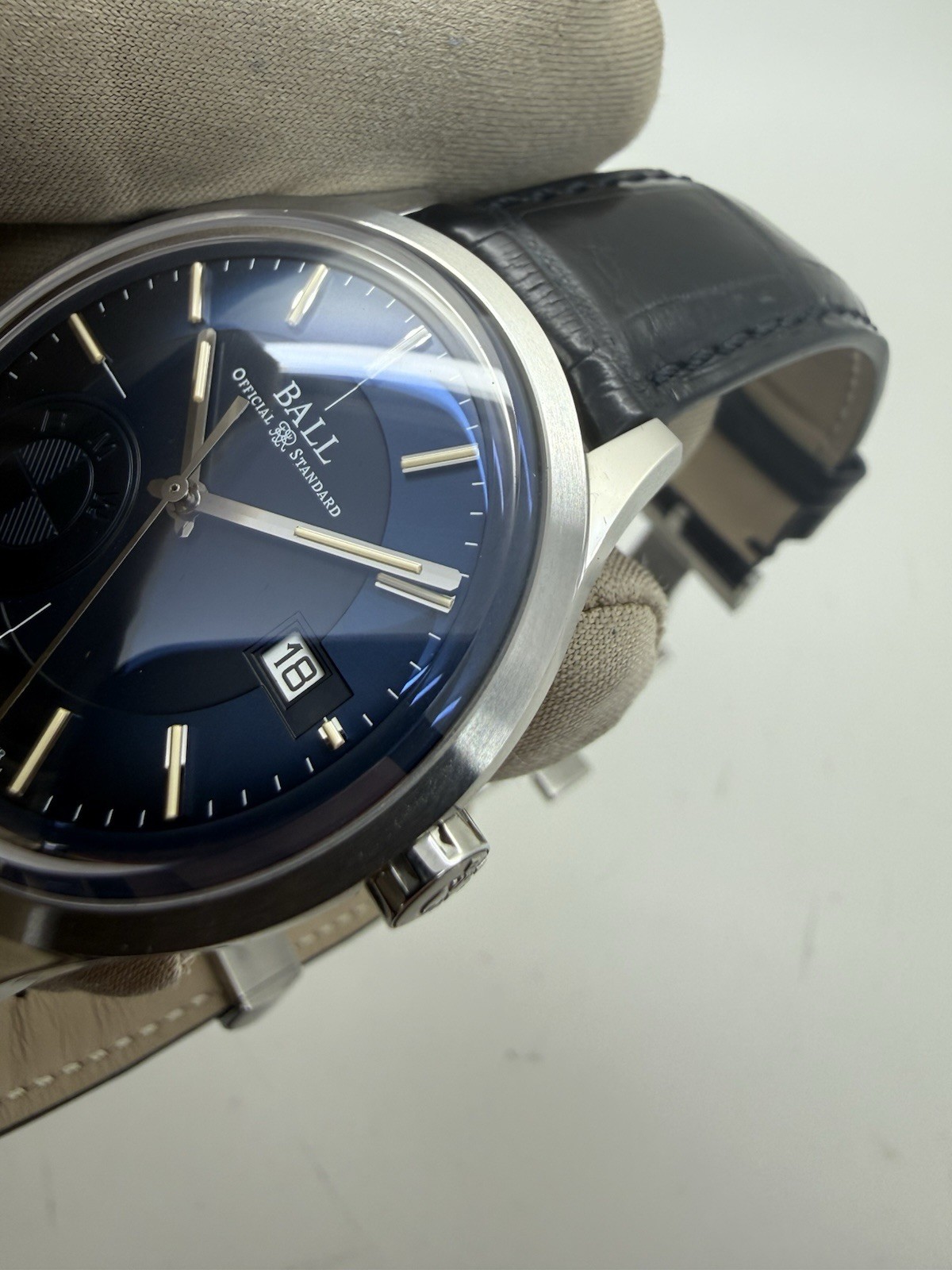 Ball BMW Edition Blue Dial Automatic Steel 40mm Leather Strap Watch NM3010D