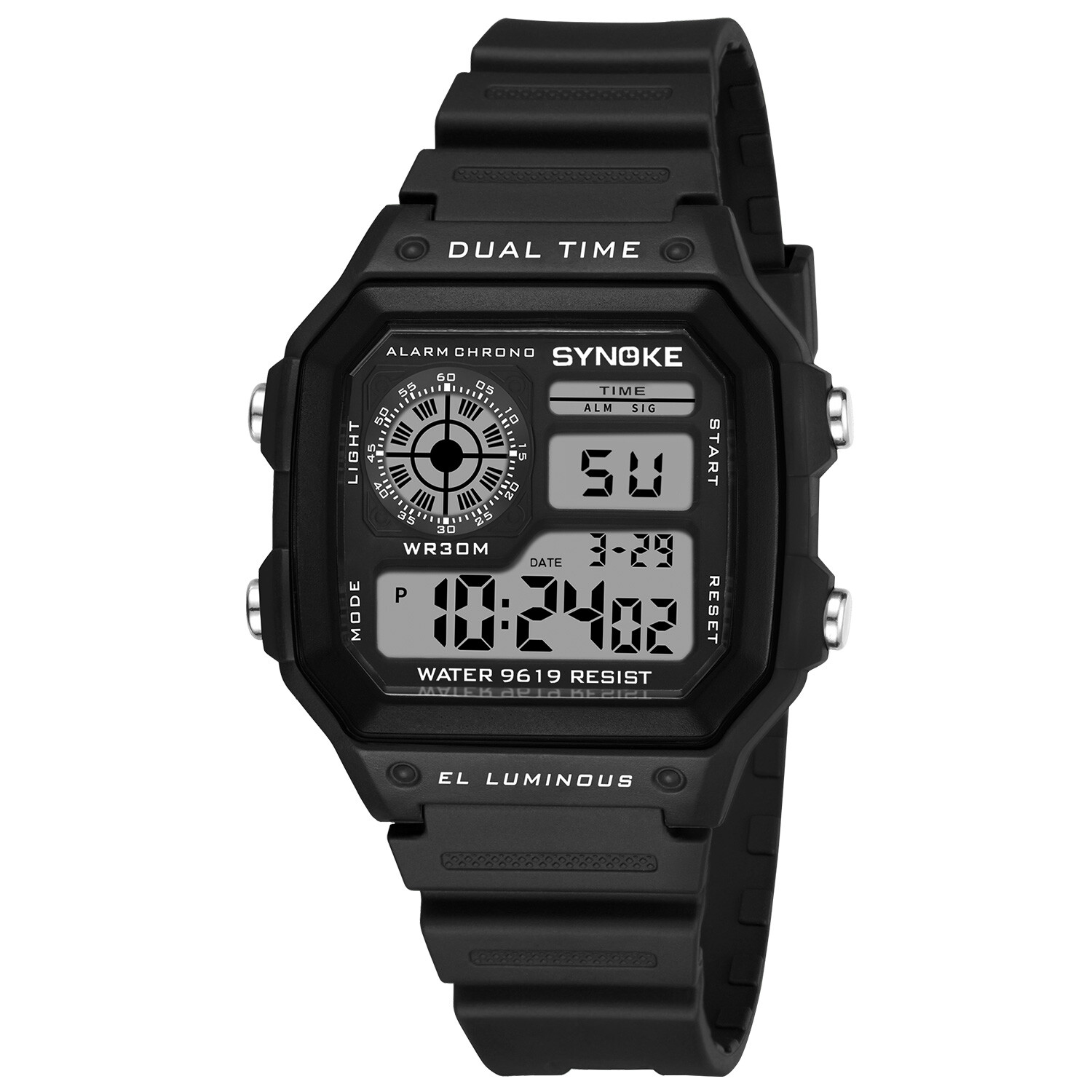 Man’s Waterproof Watch Digital Sport Watch LED Large Screen Backlight Santa Gift