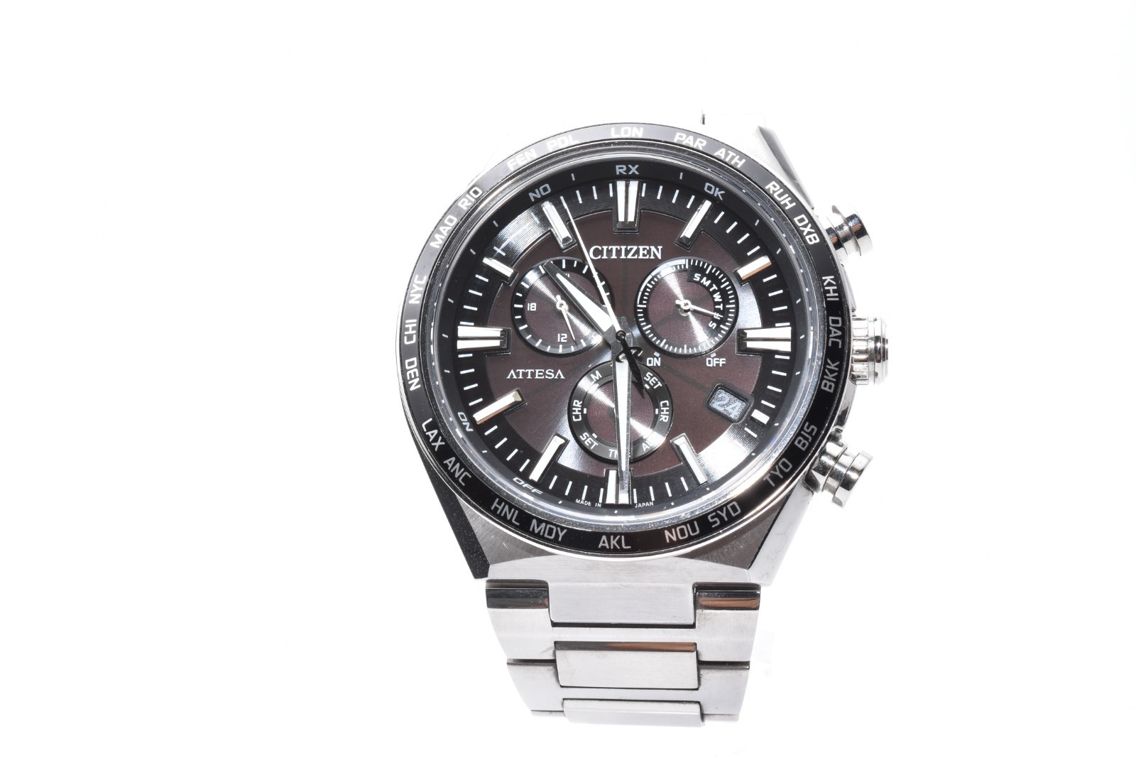 Authentic Citizen Attesa E660-007C801/CB5966-69E TI Solar Powered Quartz #928