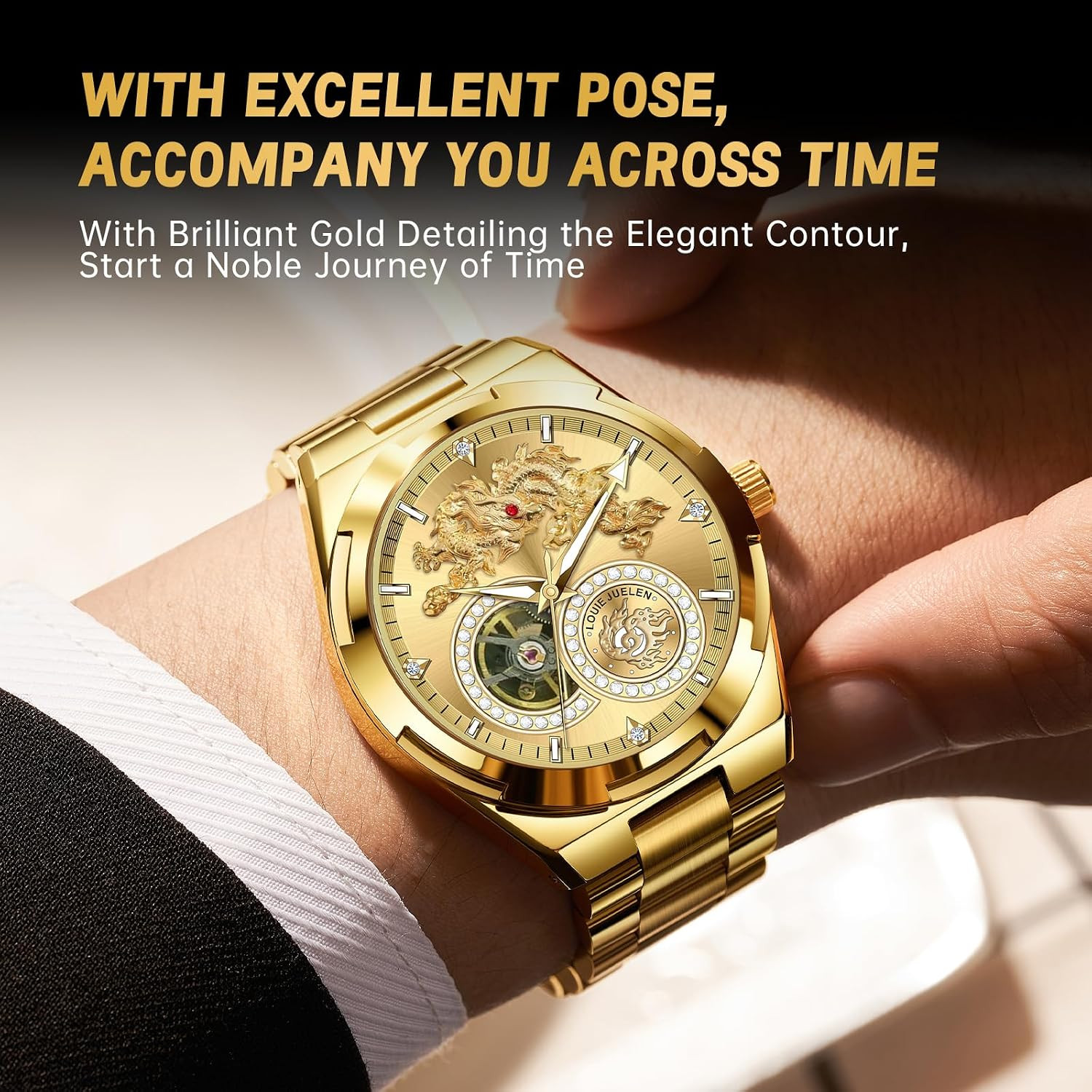 Luxury Men’s Automatic Mechanical Watch – Waterproof, Luminous, No Battery Neede