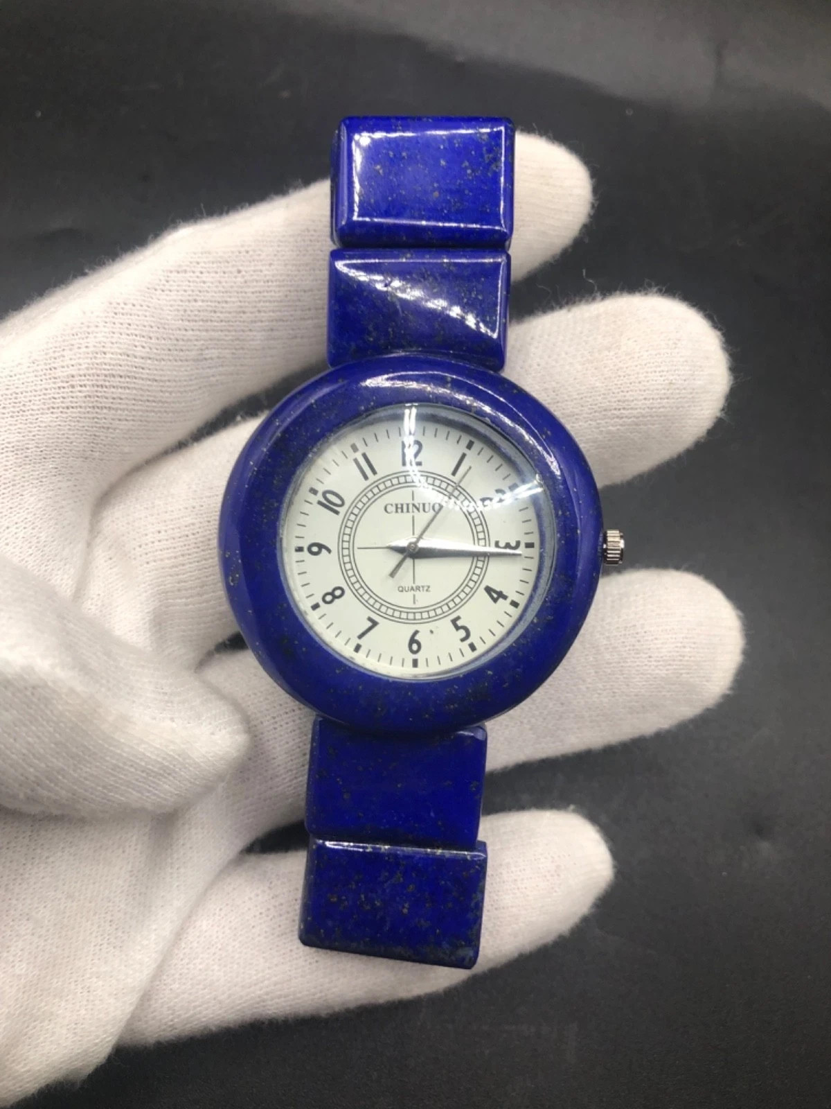 Premium Lapis Lazuli Gemstone Wristwatch Natural Blue Stone Fashion Watch