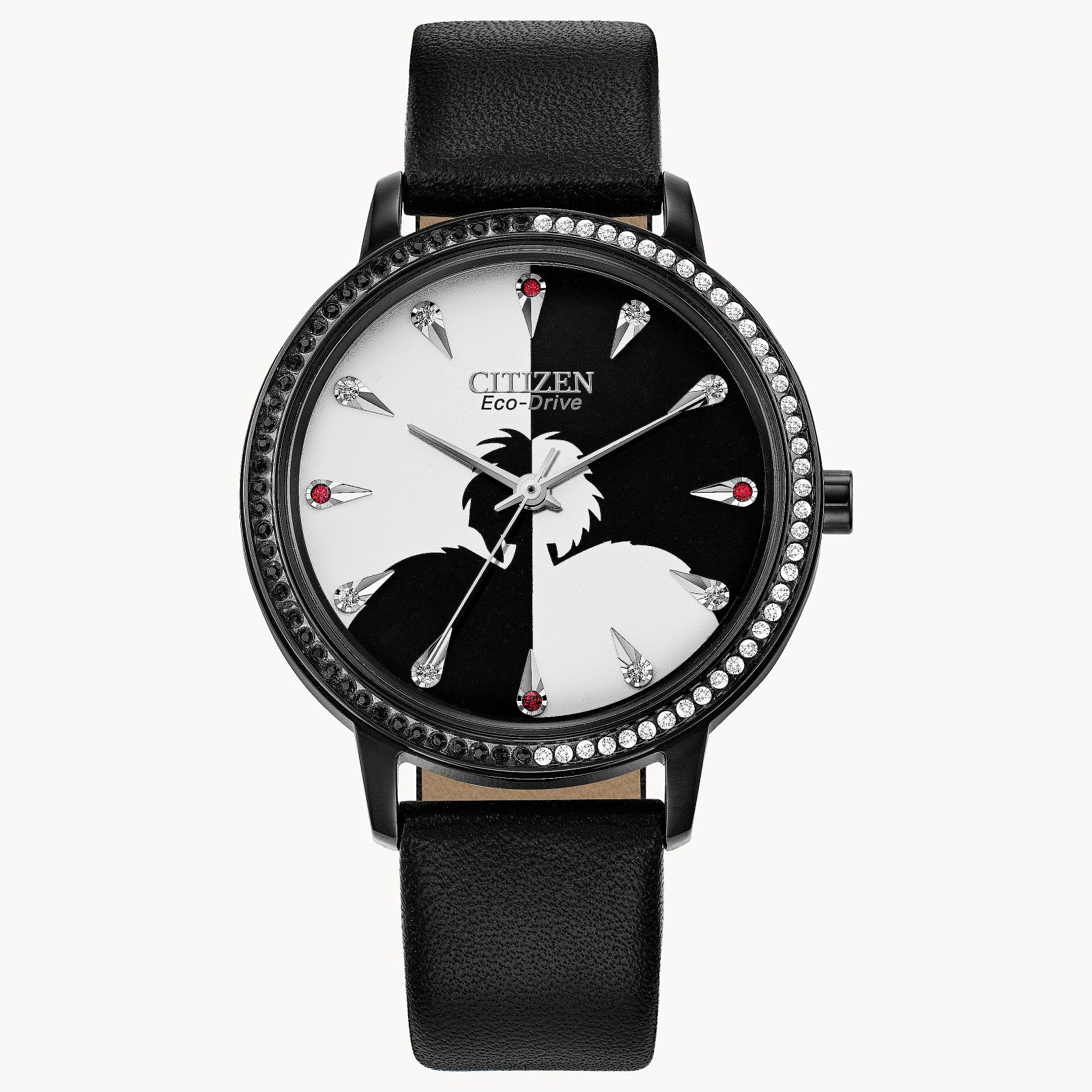 Citizen Cruella De Vil Disney Villains Crystal Black Strap Watch FE7045-09W