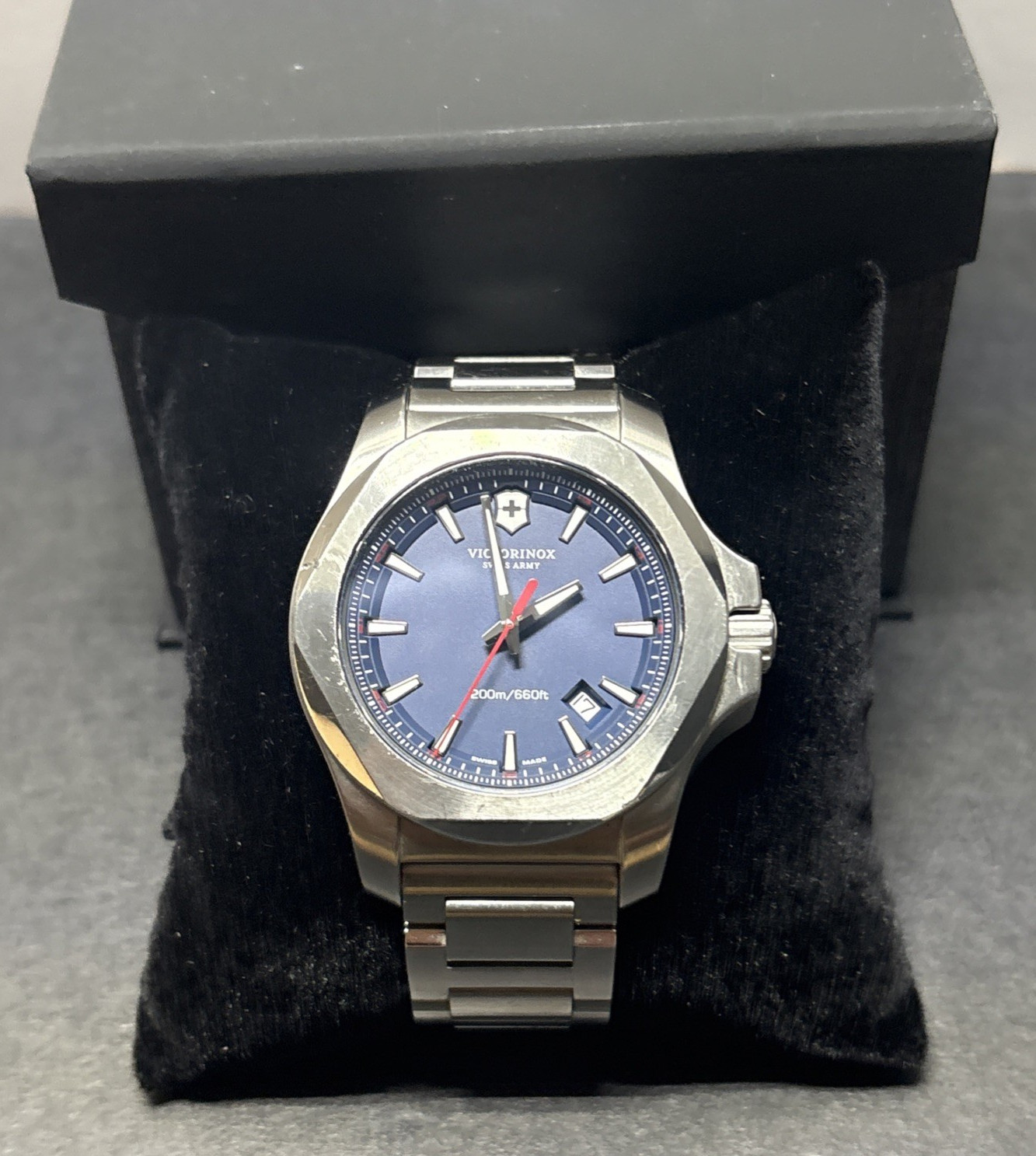 Victorinox 43mm Swiss Army I.N.O.X. Blue Dial Men’s Watch 200m/660ft 241724