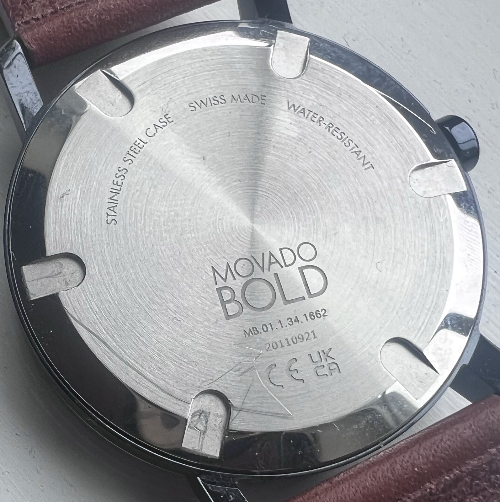 Movado Bold Thin Quartz Blue Dial Brown Leather Strap Men’s Watch 3600830