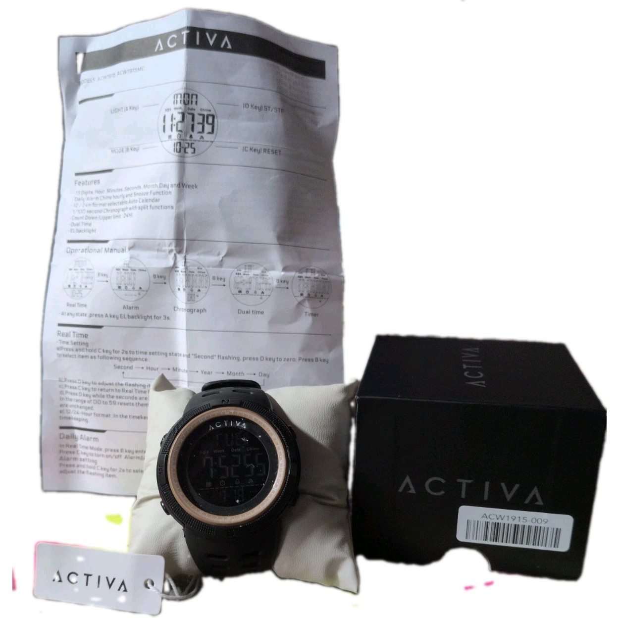 Activa X Invicta Digital Men’s Watch – 50mm, Black (ACW1915-009)