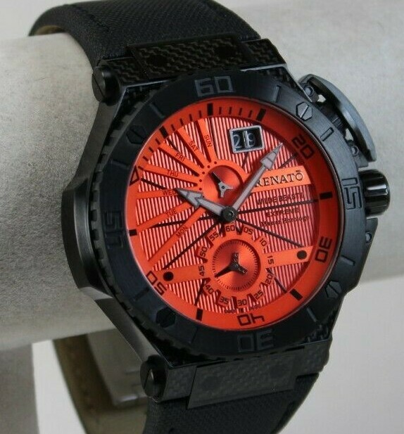 Renato Men’s Swiss Made Wilde Beast II Extreme Watch, Ronda 7004, Red Retro Dial