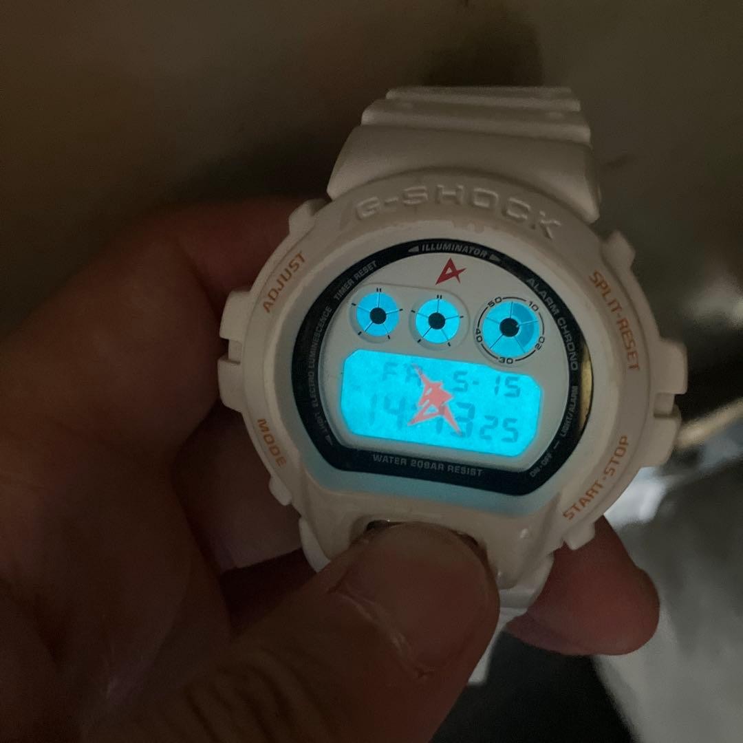 [VG] Casio G-Shock Amuro Ray Gundam Fan Club Limited DW-6900FS White Digital