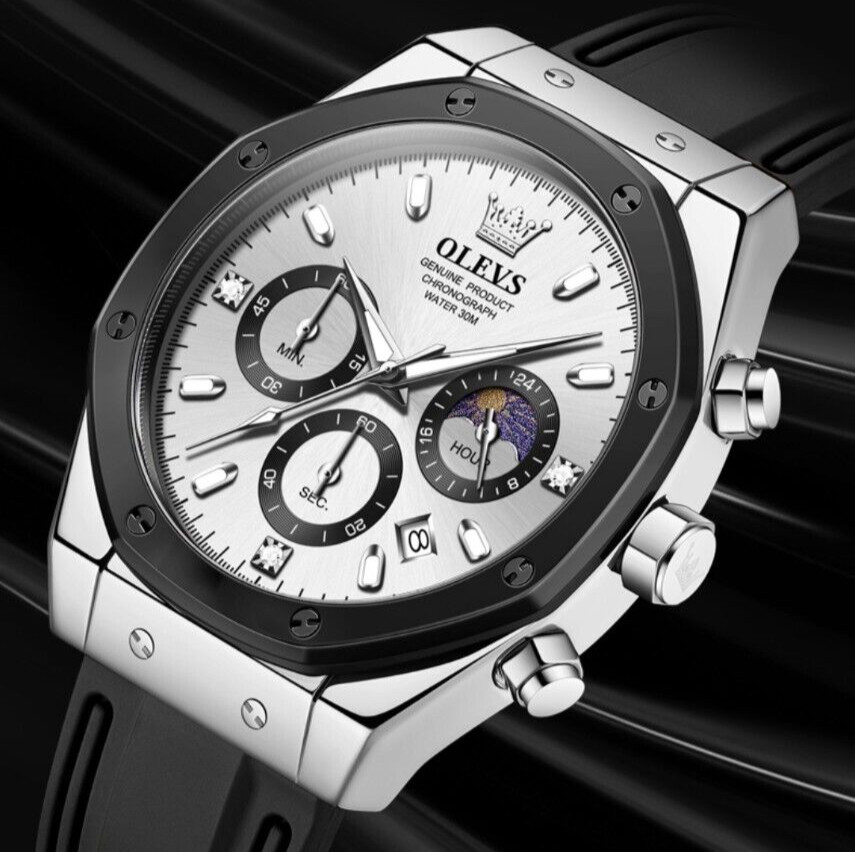 Waterproof Quartz Watch Luminous OLEVS Business Luxury Date Men Men’s Strap