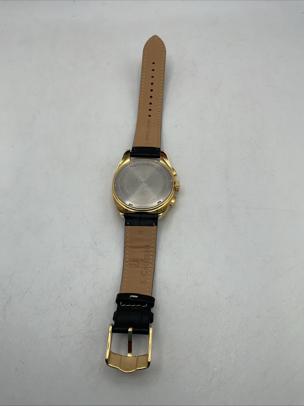 S. Coifman Mens Multi Function Leather Strap Watch