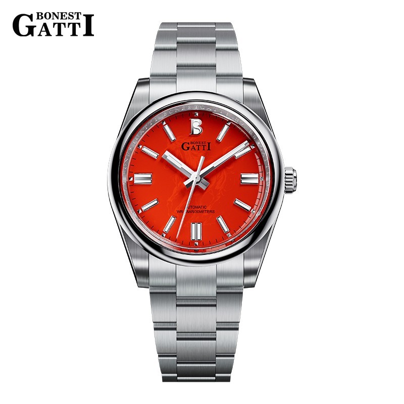 BONEST GATTI Automatic Mechanical Simple Luminous Horse Dial Men’s Watches 8015