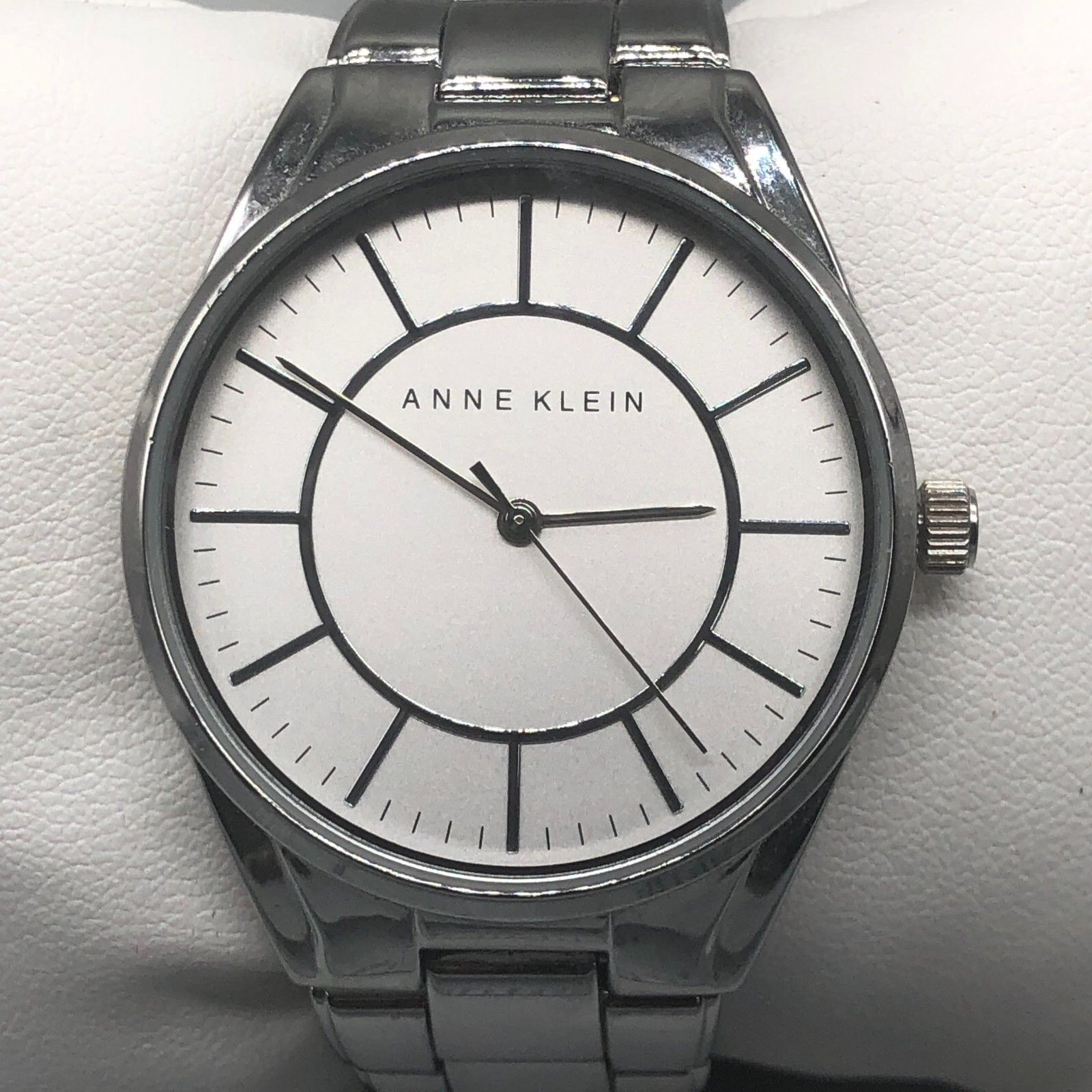 Anne Klein Watch Women Silver Tone Water Resistant New Battery 6.75 Inch