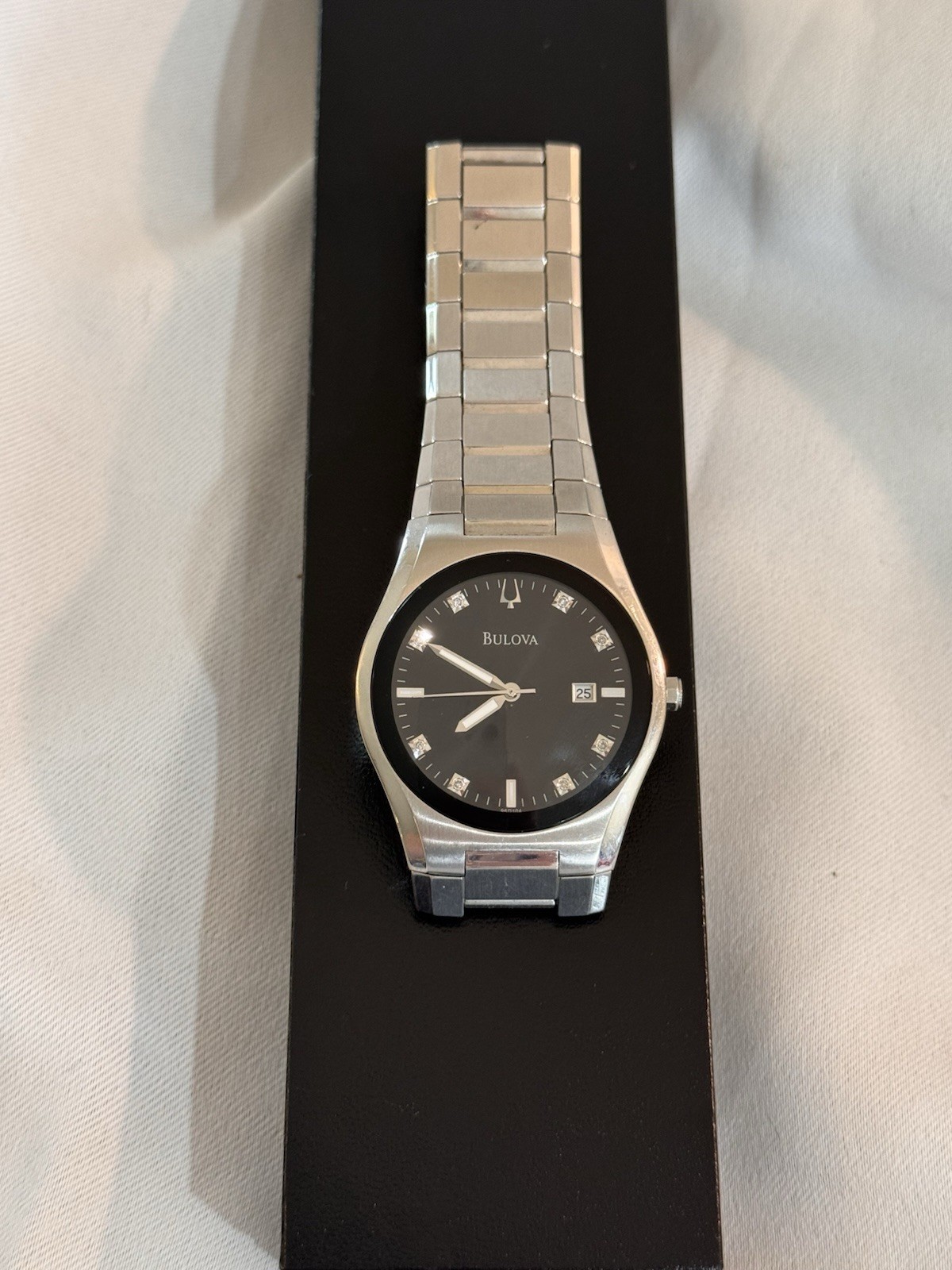 Bulova Mens Diamond Collection Watch Dial/Date -New Battery