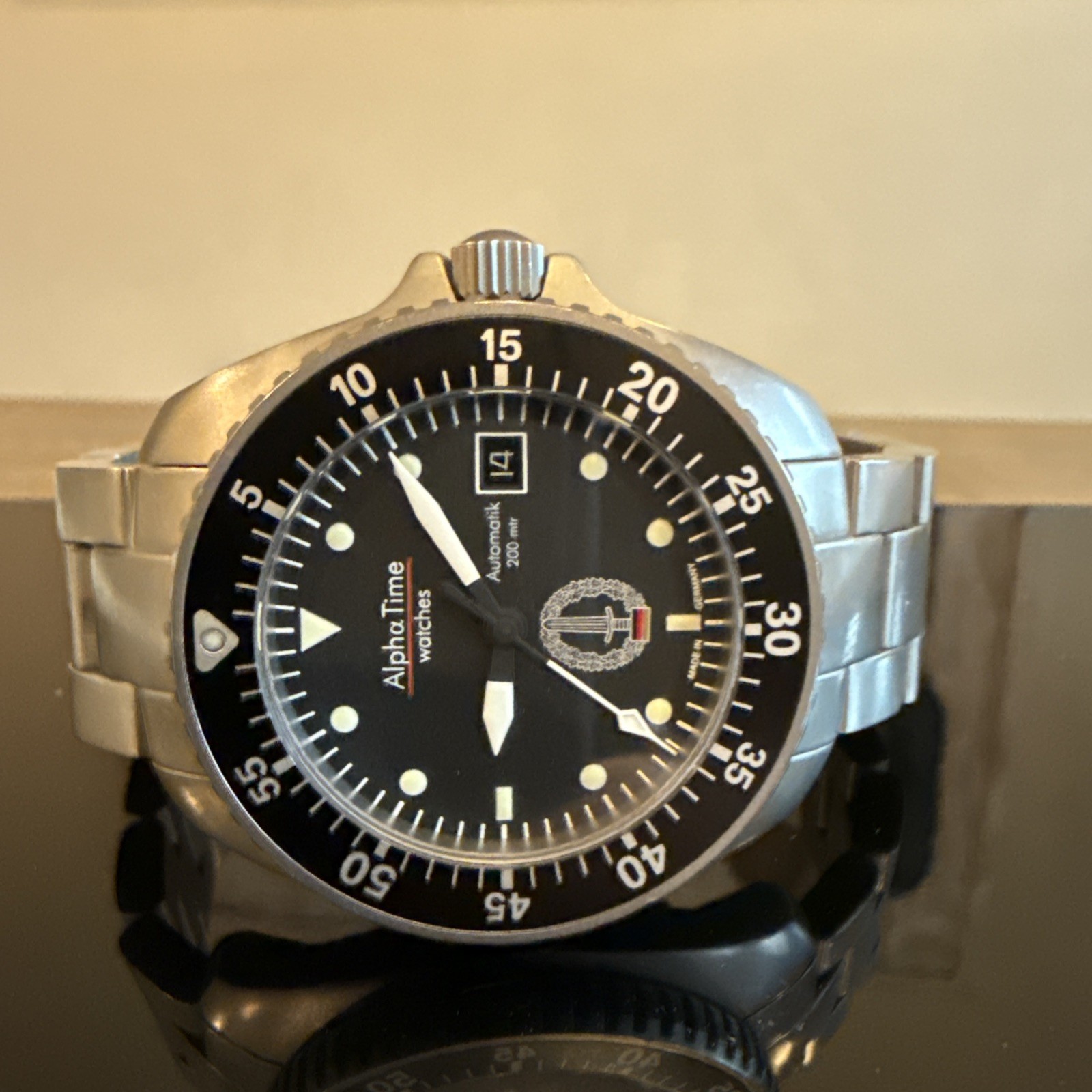 AlphaTime Mission Timer Titanium Dive Watch Fricker Case Made In Germany RARE