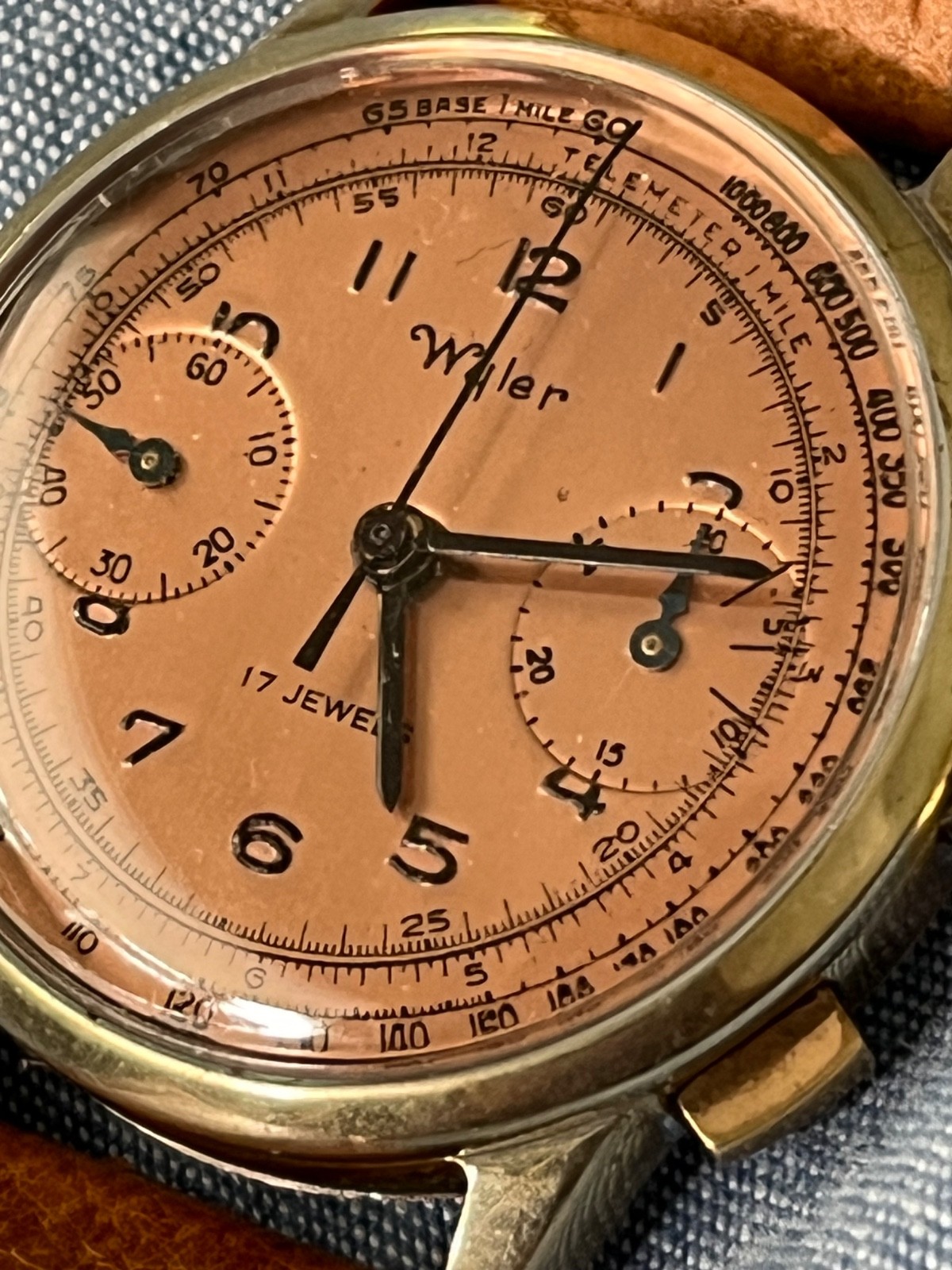 Wyler/Valjoux Copper-dial Chronograph