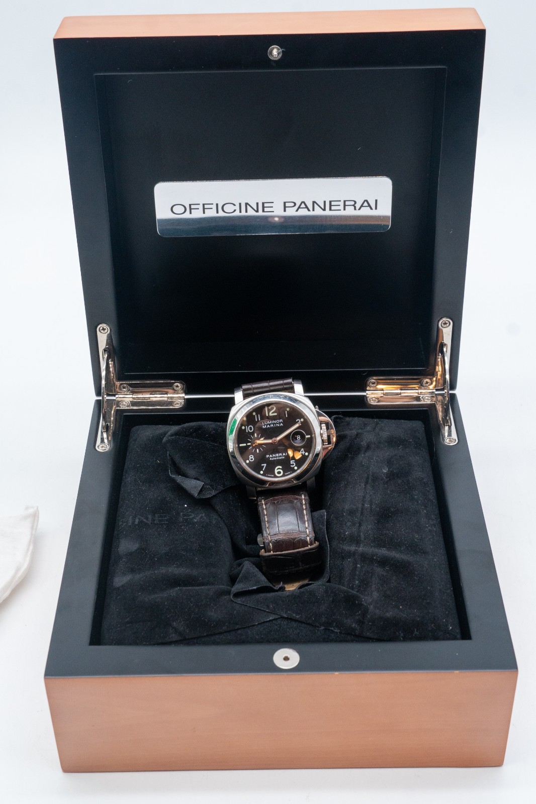 Panerai Luminor Marina 44mm PAM00164 Automatic Steel Black Dial Watch PAM 164