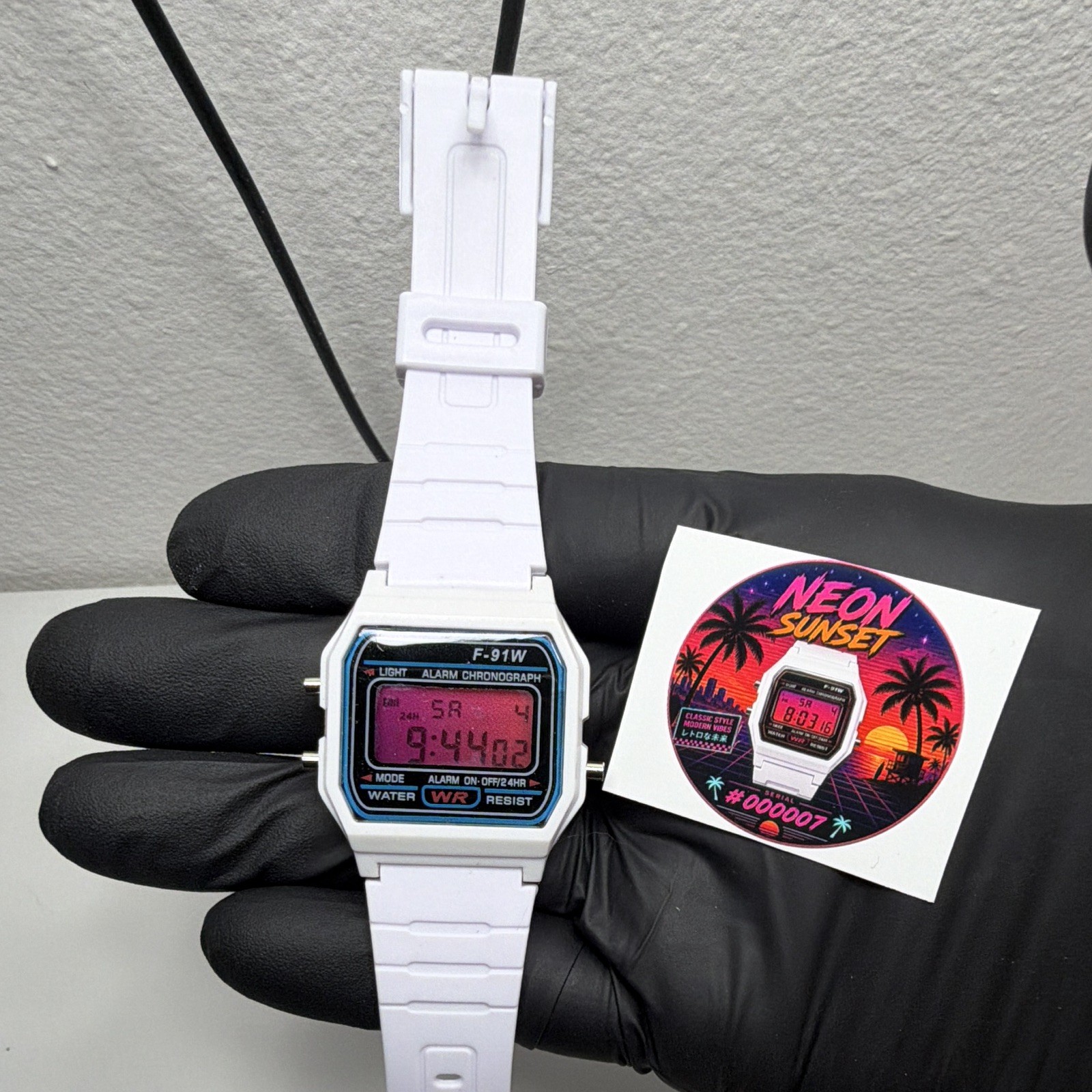💛 F91W Neon Sunset Custom Gradient Screen + Sticker 🌅