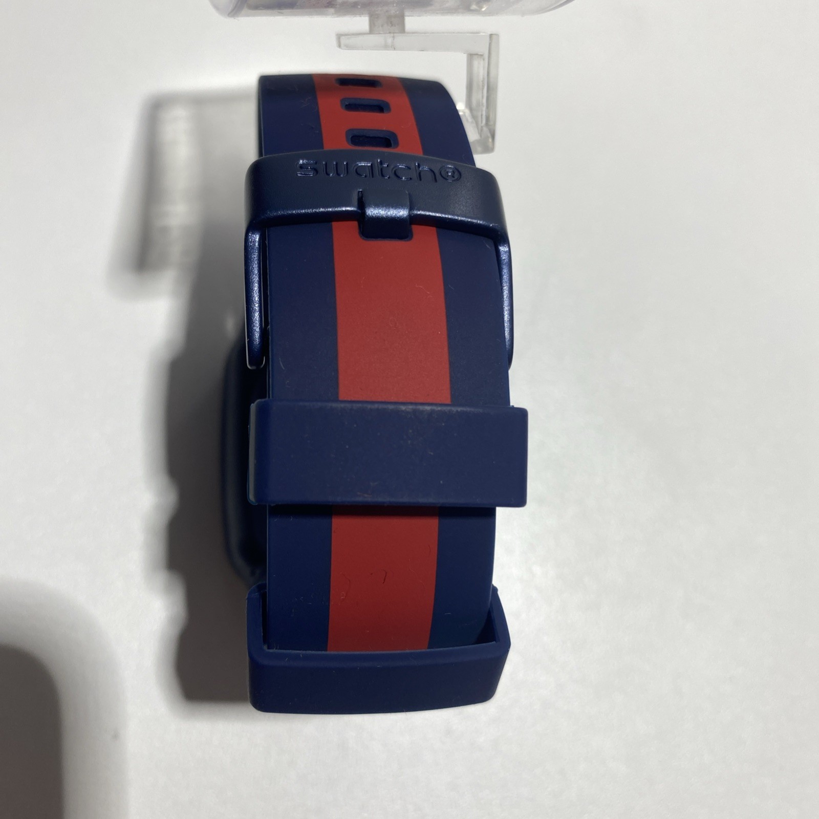 Swatch Touch DARK BLUE Black Dial Navy Blue &Red Silicone Digital Watch.