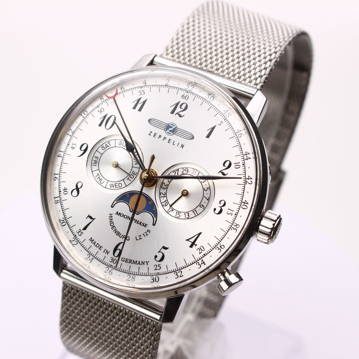 Zeppelin LZ129 Hindenburg Moon Phase 7036-1 Quartz Germany Men’s Watch