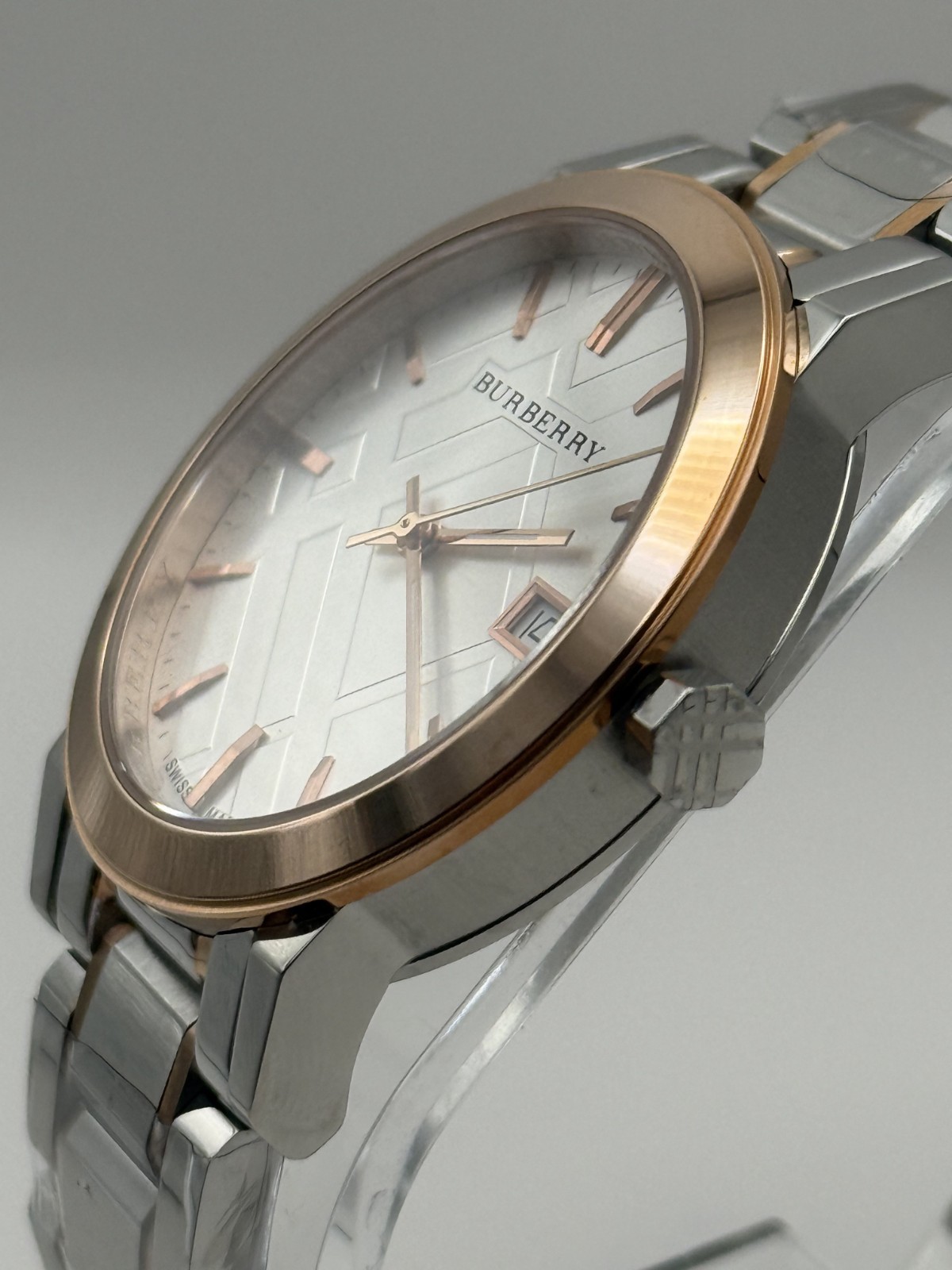 Burberry Silver Dial Two-Tone Stainless Steel Unisex Watch 38mm. BU9006