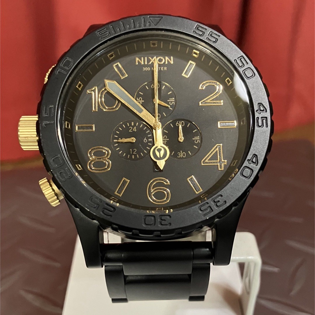 Nixon The 51-30 Chrono Quartz Mens Watch Matte Black Gold 300m Diver Japan