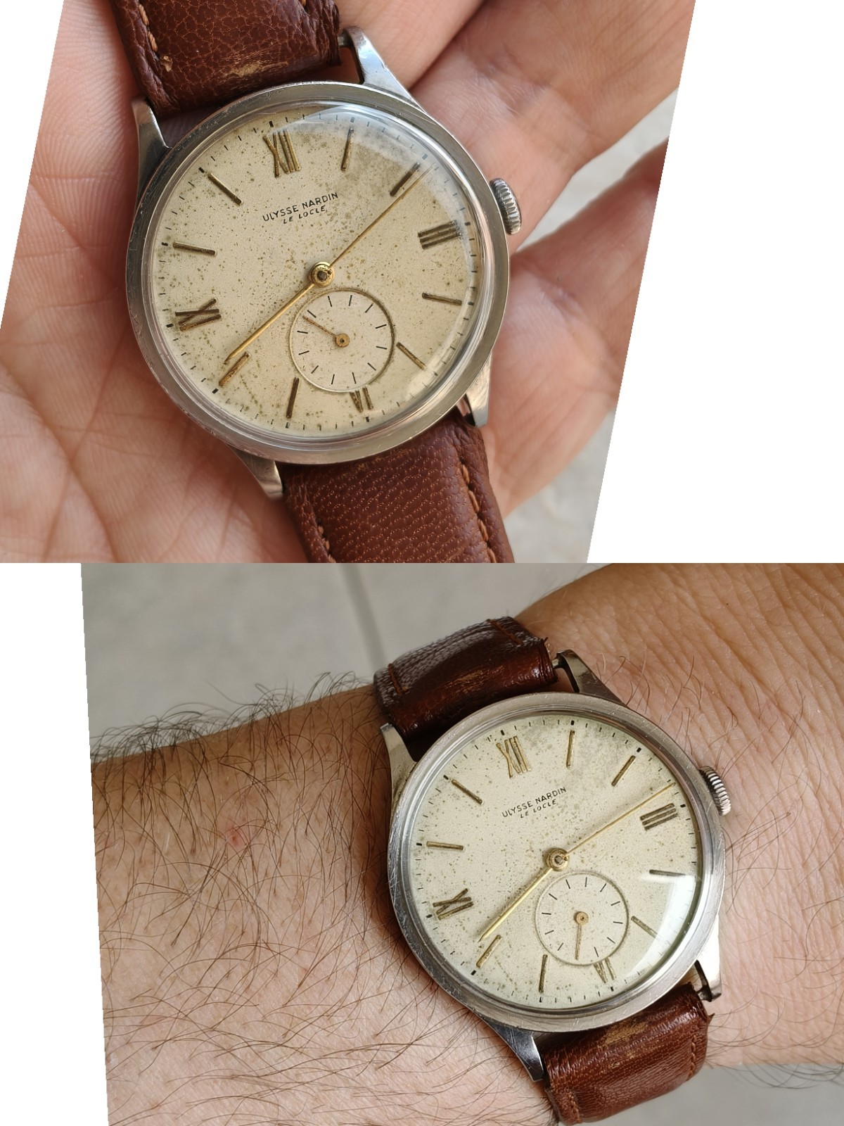 30s ULYSSE NARDIN CALATRAVA OVERSIZE STEEL CASE 37.5mm RARE VINTAGE WATCH WATCHES