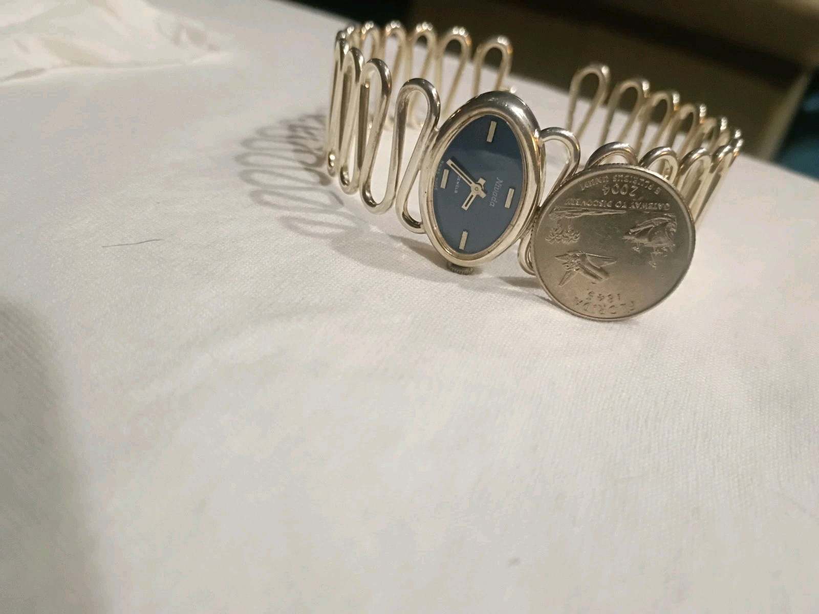 Nivada Grenchen & Andreas Daub Modernist .800 Silver Watch ( Running).