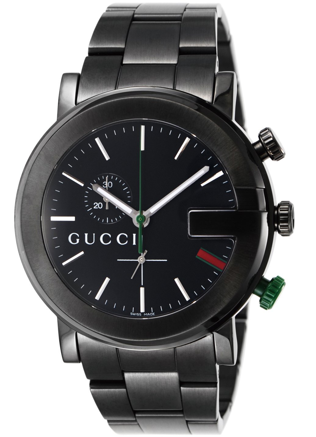 GUCCI Quartz 101M Black PVD Chronograph Men’s Watch GU-YA101331MSS-BLK NEW